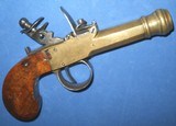 * Antique FLINTLOCK POCKET - MUFF PISTOL SOLID BRASS - 5 of 12