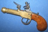 * Antique FLINTLOCK POCKET - MUFF PISTOL SOLID BRASS - 2 of 12