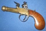 * Antique FLINTLOCK POCKET - MUFF PISTOL SOLID BRASS - 1 of 12