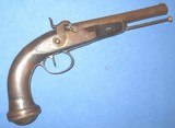 * Antique 1840s PERCUSSION DUELING - TARGET PISTOL SWAMPED MUZZLE #1 - 1 of 15