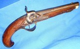 * Antique 1840s FANCY FRENCH PERCUSSION COAT or DUELING PISTOL - 1 of 15