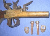 * Antique 18th CENTURY FLINTLOCK DOUBLE SxS PISTOL SELDOM SEEN PROJECT - 11 of 13
