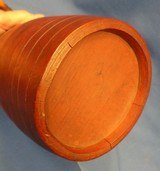 REVOLUTIONARY
WAR RUNDLET 1770-1810 WOODEN CANTEEN OLD RED PAINT FOUND IN MAINE - 9 of 15
