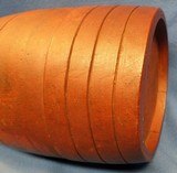 REVOLUTIONARY
WAR RUNDLET 1770-1810 WOODEN CANTEEN OLD RED PAINT FOUND IN MAINE - 12 of 15
