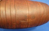 REVOLUTIONARY
WAR RUNDLET 1770-1810 WOODEN CANTEEN OLD RED PAINT FOUND IN MAINE - 10 of 15