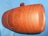 REVOLUTIONARY
WAR RUNDLET 1770-1810 WOODEN CANTEEN OLD RED PAINT FOUND IN MAINE - 13 of 15