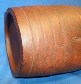 REVOLUTIONARY
WAR RUNDLET 1770-1810 WOODEN CANTEEN OLD RED PAINT FOUND IN MAINE - 11 of 15
