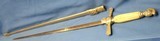 ANTIQUE FRATERNAL MASON MASONIC SWORD & SCABBARD BONE HANDLE - 12 of 12