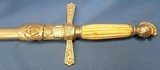 ANTIQUE FRATERNAL MASON MASONIC SWORD & SCABBARD BONE HANDLE - 3 of 12