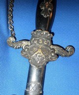 ANTIQUE 1890 AMES MASONIC MASON FRATERNAL SWORD MASS.
BAY STATE COMMANDERY - 8 of 14