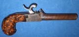 Antique 1850 BELGIAN PERCUSSION HIDDEN TRIGGER PISTOL MAINSPRING PROJECT BURL GRIP $99 - 14 of 16