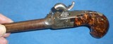 Antique 1850 BELGIAN PERCUSSION HIDDEN TRIGGER PISTOL MAINSPRING PROJECT BURL GRIP $99 - 6 of 16