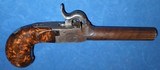 Antique 1850 BELGIAN PERCUSSION HIDDEN TRIGGER PISTOL MAINSPRING PROJECT BURL GRIP $99 - 3 of 16