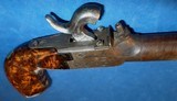 Antique 1850 BELGIAN PERCUSSION HIDDEN TRIGGER PISTOL MAINSPRING PROJECT BURL GRIP $99 - 4 of 16