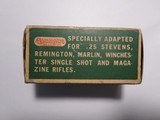 SCARCE REMINGTON .25 STEVENS LONG RF AMMO FULL BOX DOG BONE, MINTY - 5 of 7