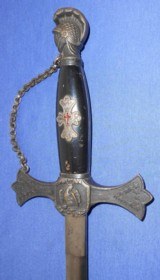 Antique SWORD MASONIC KNIGHTS TEMPLAR "G.W. CLATUR" HORSTMAN, PHILA. - 1 of 6