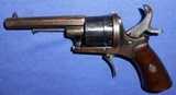 Antique 1860s LEFAUCHEUX STYLE BELGIUM PINFIRE FOLDING TRIGGER POCKET REVOLVER 7.65 mm - 8 of 12