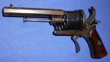 Antique 1860s LEFAUCHEUX STYLE BELGIUM PINFIRE FOLDING TRIGGER POCKET REVOLVER 7.65 mm - 9 of 12