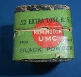 SCARCE AMMO REMINGTON UMC .22 EXTRA LONG FULL 2 PC. BLACK POWDER - 5 of 9