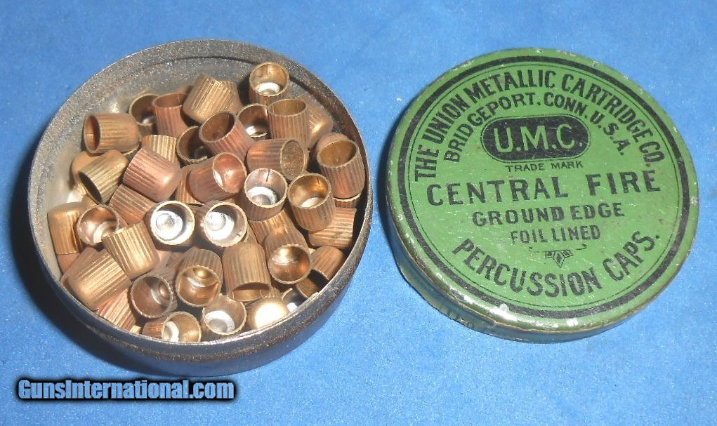 A. VINTAGE UMC PERCUSSION CAPS GROUNDED EDGE NEAR FULL