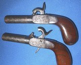 Antique CASED PAIR OF BELGIUM MUFF or POCKET PISTOLS SCREW BARRELS CAP BOX - 9 of 15