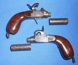 Antique CASED PAIR OF BELGIUM MUFF or POCKET PISTOLS SCREW BARRELS CAP BOX - 6 of 15