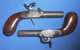 Antique CASED PAIR OF BELGIUM MUFF or POCKET PISTOLS SCREW BARRELS CAP BOX - 7 of 15