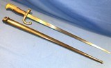 Antique 1880 FRENCH GRAS MILITARY RIFLE BAYONET & SCABBARD MATCHING - 1 of 7