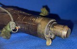 Antique 1860s POWDER FLASK RILING # 619 DEAD GAME AMERICAN FLASK & CAP - 4 of 5