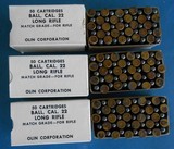 3 BOXES 150 ROUNDS .22 LR OLIN CORP. MILITARY MATCH GRADE AMMO - 1 of 5