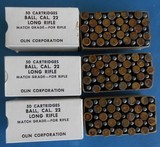 3 BOXES 150 ROUNDS .22 LR OLIN CORP. MILITARY MATCH GRADE AMMO - 2 of 5