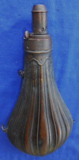 Antique POWDER FLASK RILING 276 AMERICAN FLASK & CAP FLUTTED