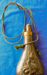 Antique AMERICAN FLASK & CAP Co. DEAD GAME FLASK R. RILING BOOK # 619 - 1 of 13