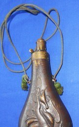 Antique AMERICAN FLASK & CAP Co. DEAD GAME FLASK R. RILING BOOK # 619 - 9 of 13