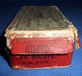 .38 RIMFIRE SHORT UMC 50 ROUNDS VERY CLEAN AMMO FOR ITS AGE 2 PART BOX IS IN ROUGH SHAPE - 3 of 7