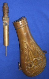 Antique COLT PATTERN WALKER DRAGOON POWDER FLASK RILING 830 - 8 of 10