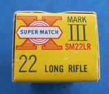 Vintage AMMO WESTERN SUPER X MATCH MARK 111 .22 LONG RIFLE FULL BOX - 6 of 8