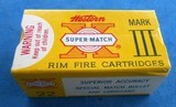 Vintage AMMO WESTERN SUPER X MATCH MARK 111 .22 LONG RIFLE FULL BOX - 2 of 8