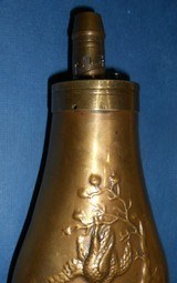 Antique POWDER FLASK 2 PHEASANTS BIRDS HANGING FROM TREE BRANCH - 3 of 10