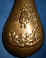 Antique POWDER FLASK 2 PHEASANTS BIRDS HANGING FROM TREE BRANCH - 10 of 10