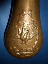 Antique POWDER FLASK 2 PHEASANTS BIRDS HANGING FROM TREE BRANCH - 9 of 10