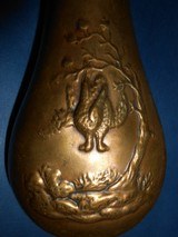 Antique POWDER FLASK 2 PHEASANTS BIRDS HANGING FROM TREE BRANCH - 8 of 10