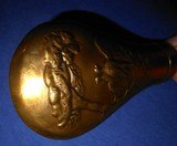 Antique POWDER FLASK 2 PHEASANTS BIRDS HANGING FROM TREE BRANCH - 14 of 15