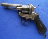 Antique 1860s CIVIL WAR ERA 9mm FRENCH PINFIRE REVOLVER - 4 of 15