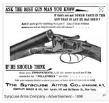 Antique SYRACUSE ARMS Co. 12 Ga DOUBLE SxS BOX LOCK SHOTGUN - 8 of 18