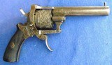 Antique ENGRAVED 1860s CIVIL WAR ERA FRENCH .31 CAL. PINFIRE REVOLVER - 12 of 16