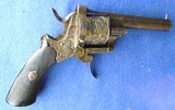 Antique ENGRAVED 1860s CIVIL WAR ERA FRENCH .31 CAL. PINFIRE REVOLVER - 11 of 16
