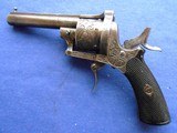 Antique ENGRAVED 1860s CIVIL WAR ERA FRENCH .31 CAL. PINFIRE REVOLVER - 15 of 16