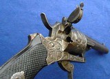 Antique ENGRAVED 1860s CIVIL WAR ERA FRENCH .31 CAL. PINFIRE REVOLVER - 4 of 16