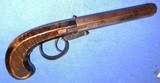 Antique 1840s UNDERHAMMER PERCUSSION BELT BOOT PISTOL TIGER MAPLE WOOD - 1 of 20